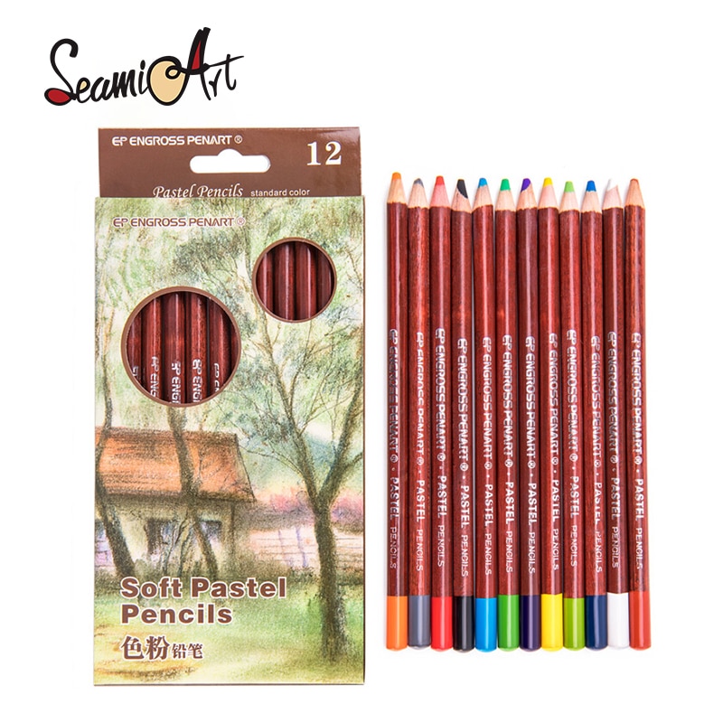 12 stk tre pastell blyant sett basis hud pastell farge blyant for kunstner tegning skole kontor lapices de colores blyanter forsyninger