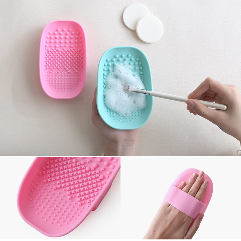 Cepillo de silicona para base de maquillaje, almohadilla de limpieza, cepillo para alfombrilla, herramientas de lavado, cepillos cosméticos para cejas, herramienta limpiadora, tablero depurador, 1 ud.