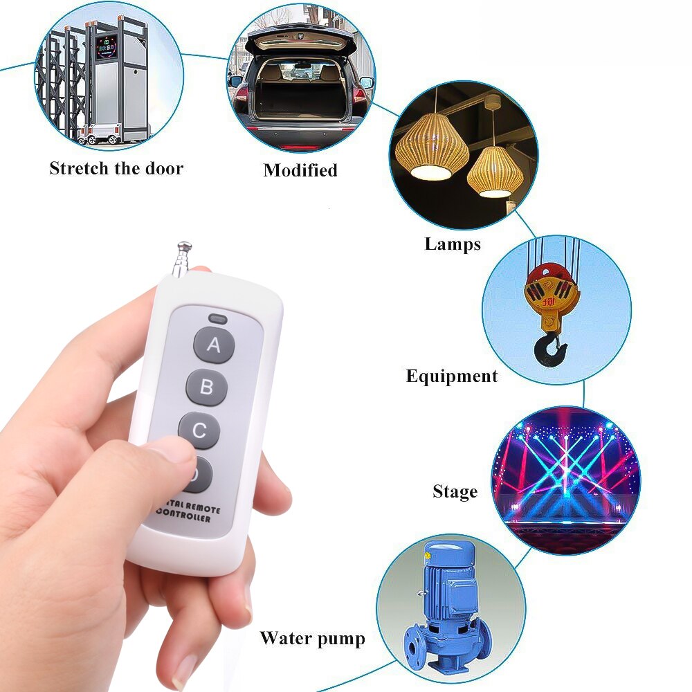 KEBIDU Long Range Remote Control 433mhz Wireless Presenter Controller RF Module Remote Control Antenna 2/4 buttons