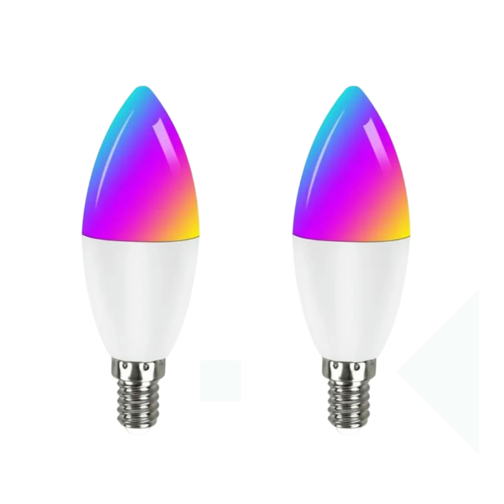 IoTorero Tasmota E14 2 PACK RGBCCT LED Bulb Works With Home Assistant