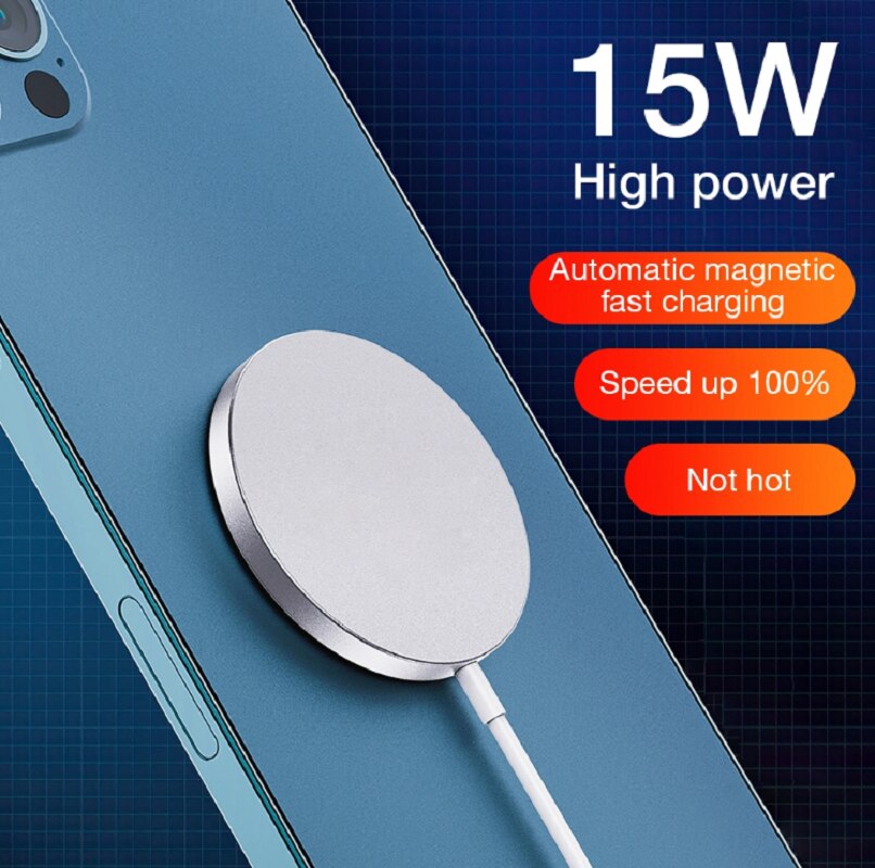 15W Draadloze Magnetische Oplader Metalen Gaming Magneet Adsorbeerbare Telefoon Snel Opladen Pad Voor Iphone 12 Huaiwei Samsung Magsafing