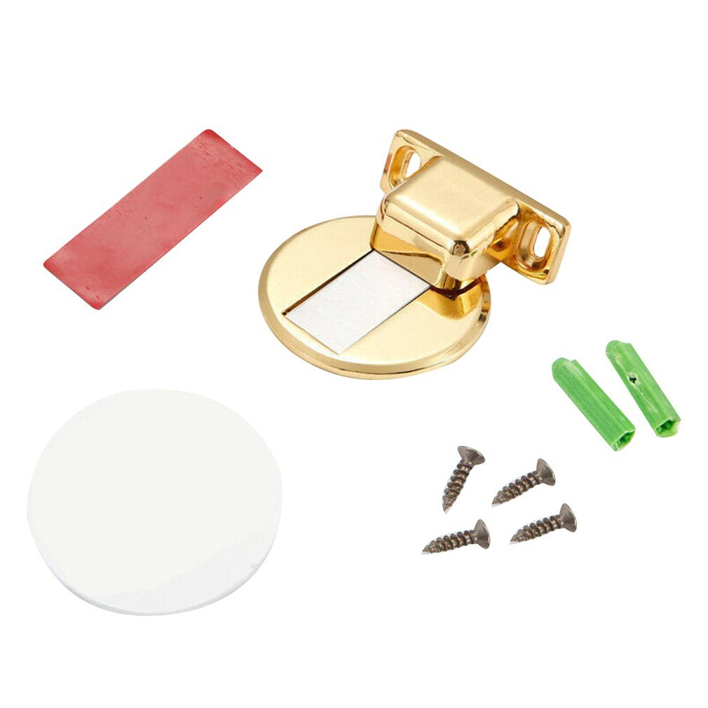 Magnetic Door Holder Stopper Invisible Doorstop Wall Floor Mount Safety Catch Zinc Alloy Gate Resistor Doorstop Door Holder: Gold