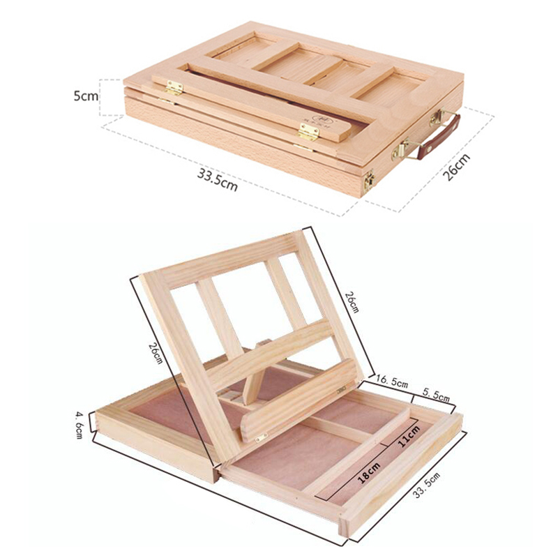 Caballete de escritorio portátil, base de pintura multifuncional de mesa para artista, ligero y plegable, para almacenamiento durante viajes