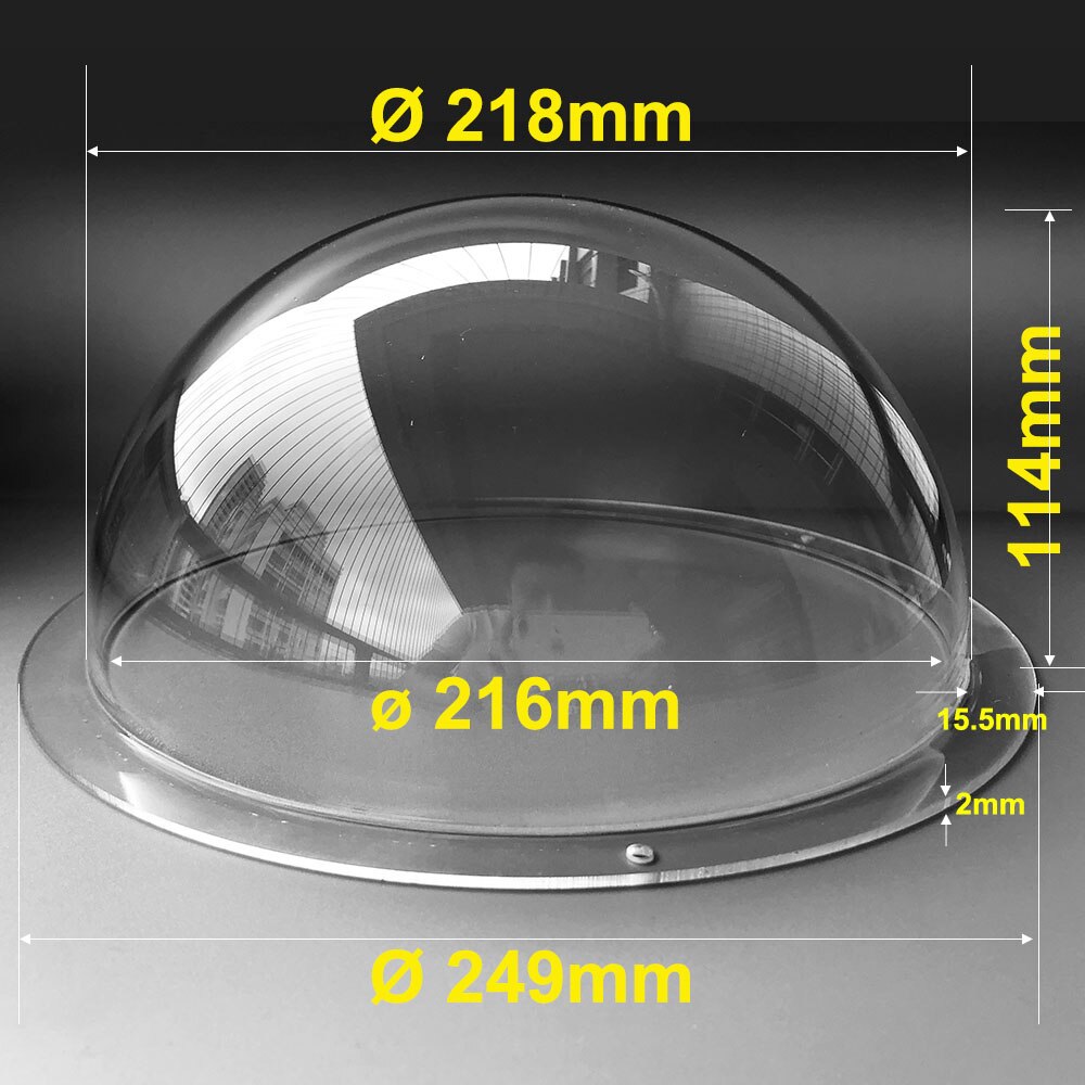 9 tommer højhastigheds kuppel hætte kamera støvdæksel udendørs ptz overvågningsskal tilbehør akryl klar plexiglas kuppel taske 249mm