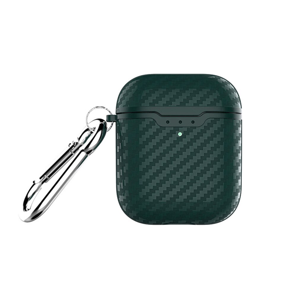 Funda protectora de fibra de carbono a prueba de polvo para AirPods 1/2, auricular Bluetooth: Greenfor AirPods 2