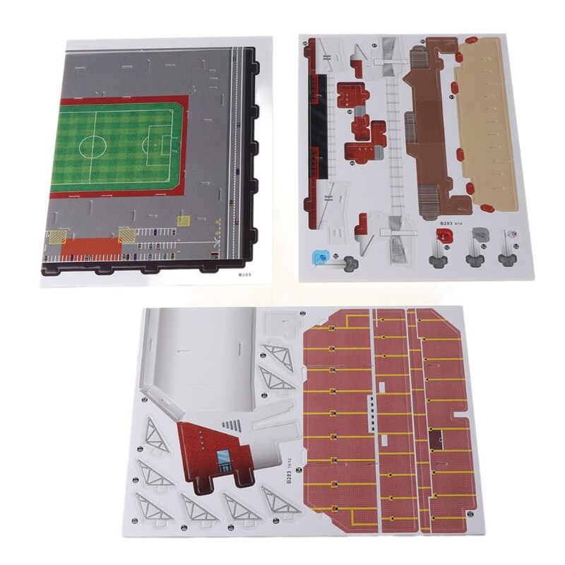 DIY 3D Puzzle Puzzle Welt Fußball Stadion FußBall Spielplatz Montiert Gebäude 77HD