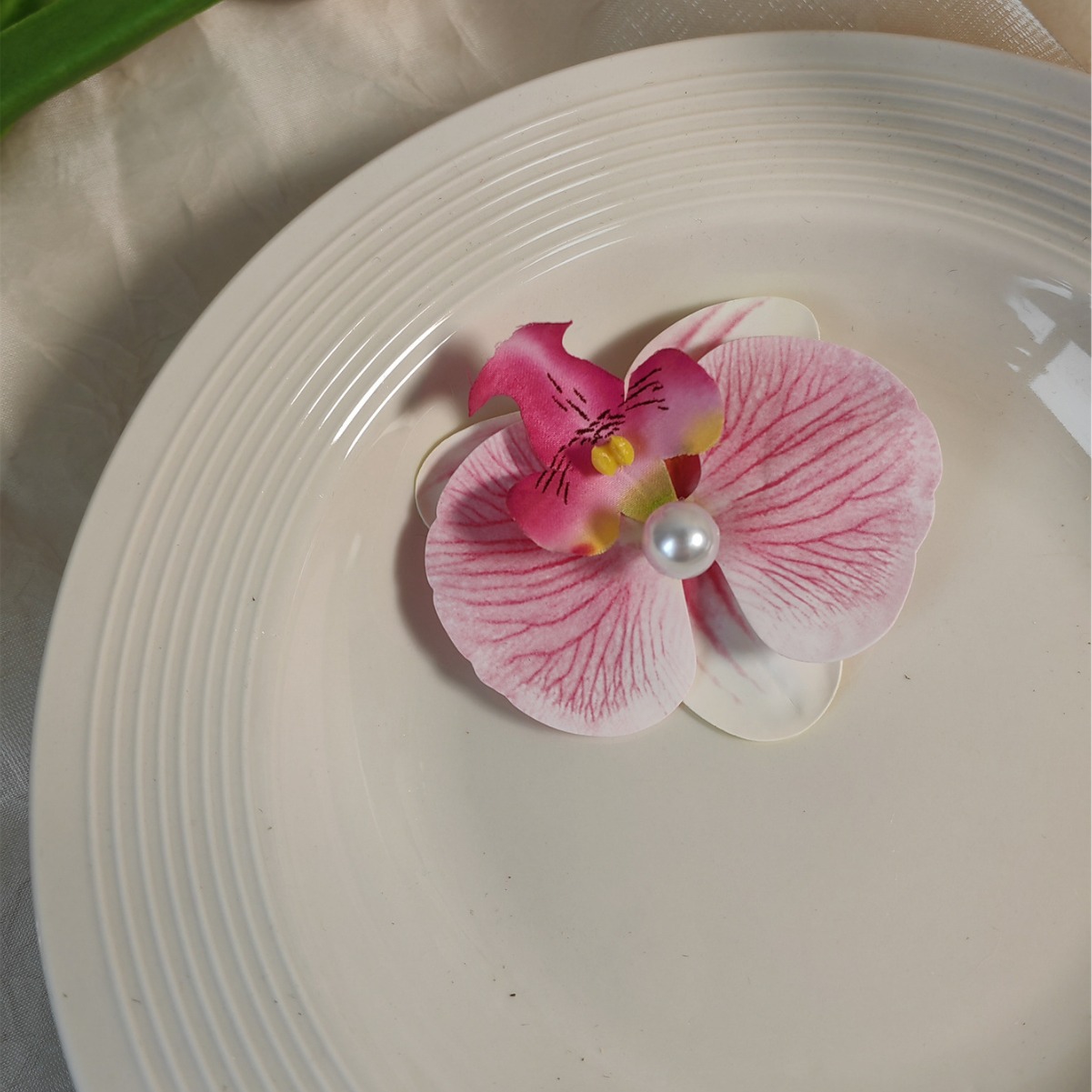 Grampos de cabelo de borboleta de flor de orquídea artificial para mulheres meninas phalaenopsis pérola bico de pato grampos de cabelo acessórios de cabelo