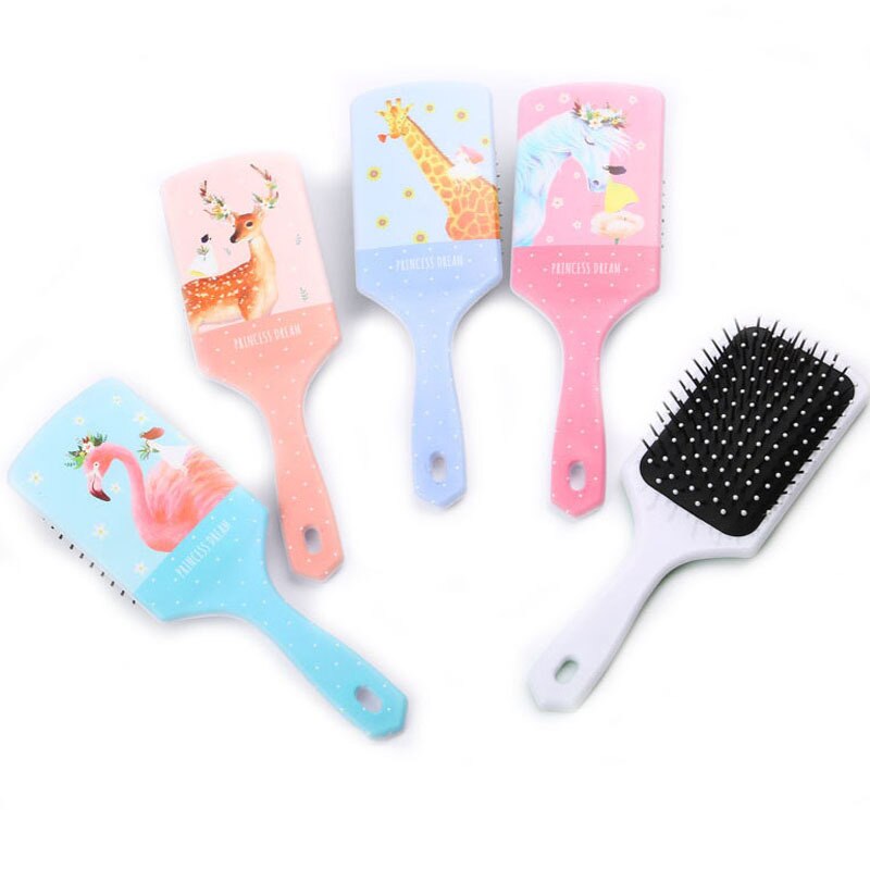 Cartoon Print Hair Detangler Comb Haircare Massage Scalp Airbag Hair Styling Tool Soft Comb Teeth Hair Brush Barber Accessories