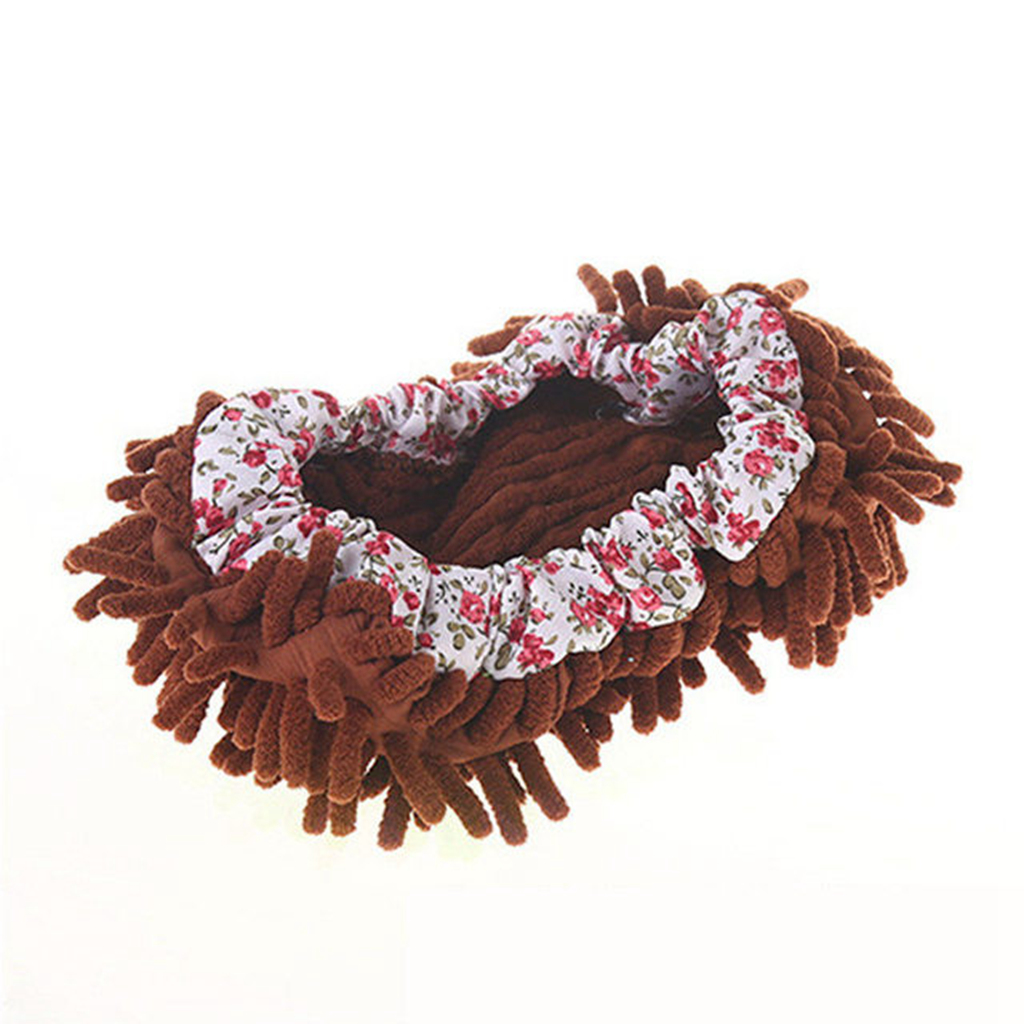 2/1pz Pantofole per la pulizia della polvere del pavimento in microfibra Scarpe per la pulizia Chenille Panno per la casa Scarpe per la pulizia Copertura Copriscarpe riutilizzabili Mocio: Arancia