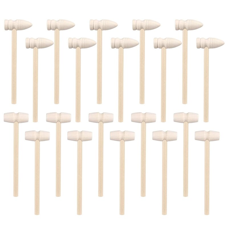 20 Pcs Mini Wooden Hammers Crab Lobster Mallets Hardwood Mallet Pounding Toy Shellfish Hammer Seafood Hammer Chocolate: Default Title