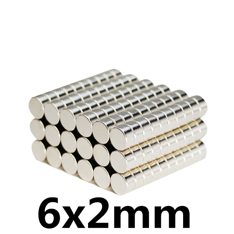 * 50 STUKS 6mm x 2mm Super Strong Ronde Schijf Magneten 6*2 Zeldzame Aarde Neodymium Magneet n35 6mm * 2mm