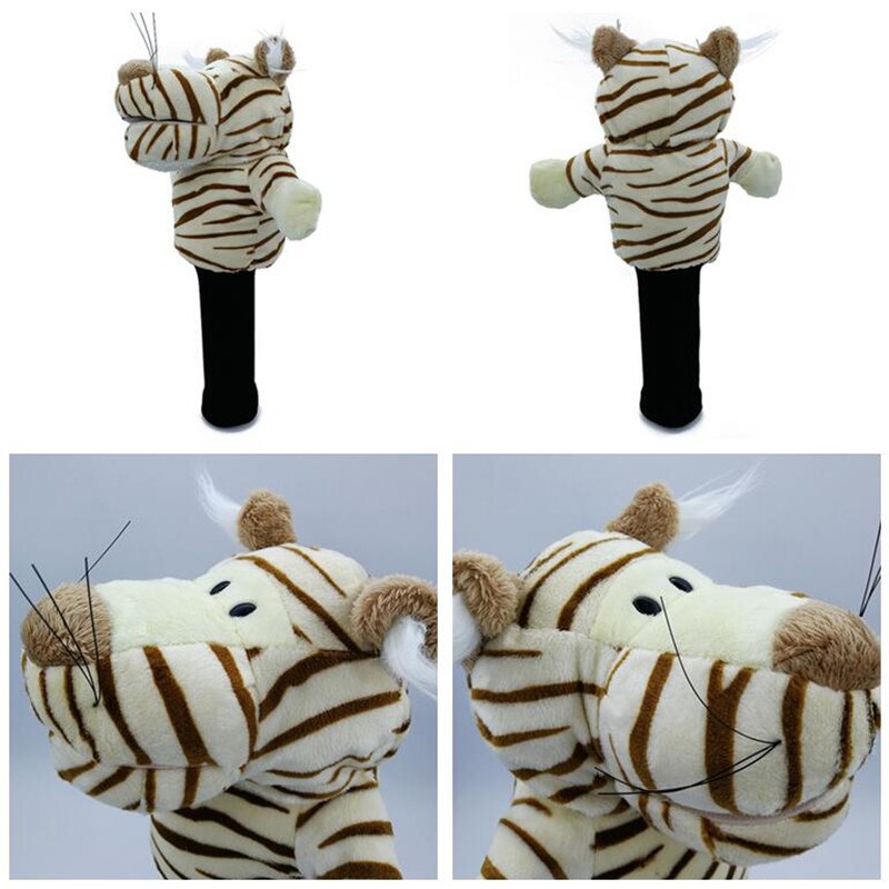 Capa de cabeça de golfe de todos os tipos de animais, capa de mascote de golfe com encaixe para madeira de bilhar, novidade, presente fofo, masculino e feminino: tiger B