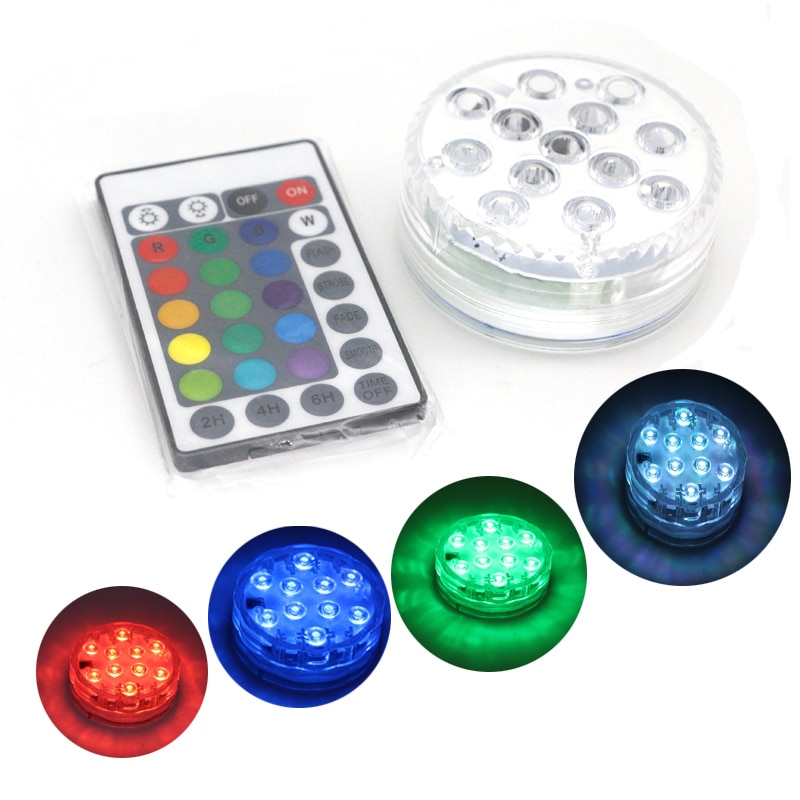 13led/10led Zwembad Verlichting Met Afstandsbediening 16 Kleuren Rgb Duik Licht Duurzaam Led Lamp Draagbare Onderwater Night licht