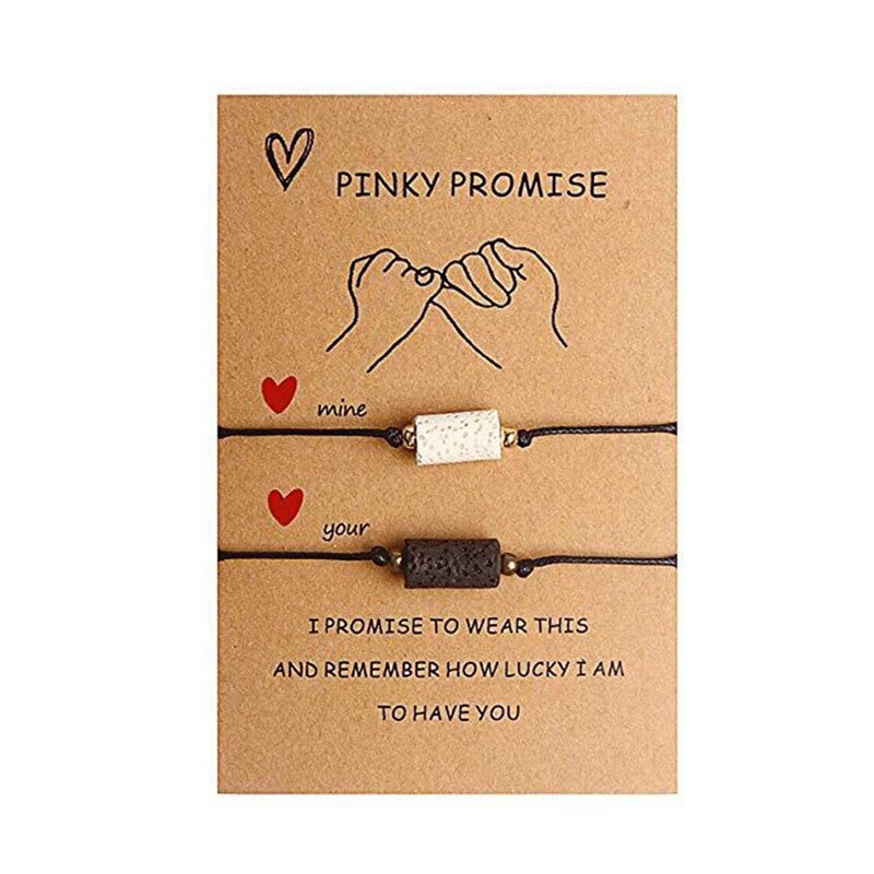 kleiner Finger Versprechen Paar Armbänder Für Frauen Männer verrotten Schwarz Schnur Glück Herz Charme Armbänder Valentinstag: 30146
