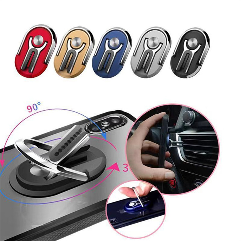 Vingerring telefoonhouder standaard beugel universele mini telefoonhouder draaibaar voor auto ventilatierooster mobiele telefoon achterkant sticker opvouwbaar