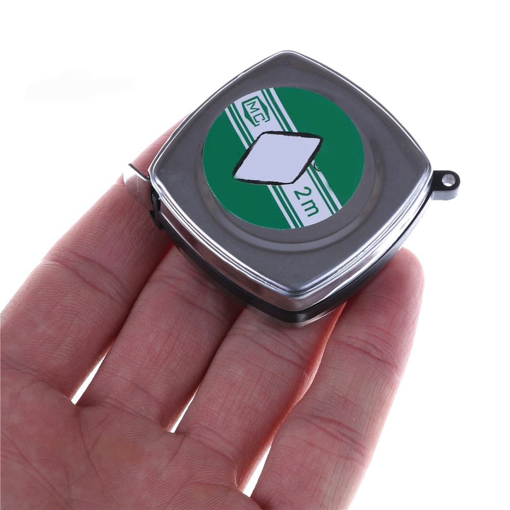 2 meter Retractable Ruler Tape Draagbare Mini Metalen Pull Heerser Meetlint