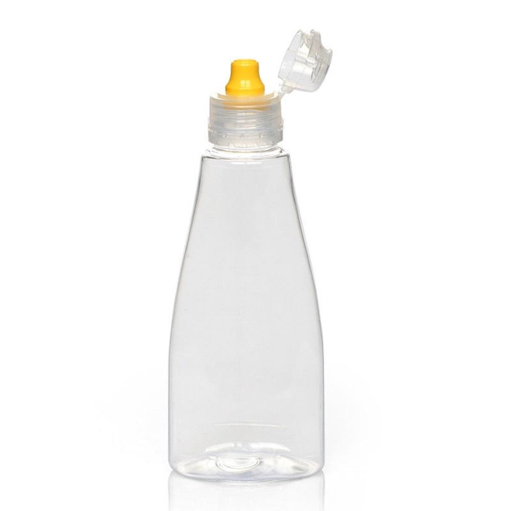 Squeeze Honey Bottles Reusable Plastic Honey Jars with Cap Salad Dressings Containers Travel Pinic Work Condiments Dispenser