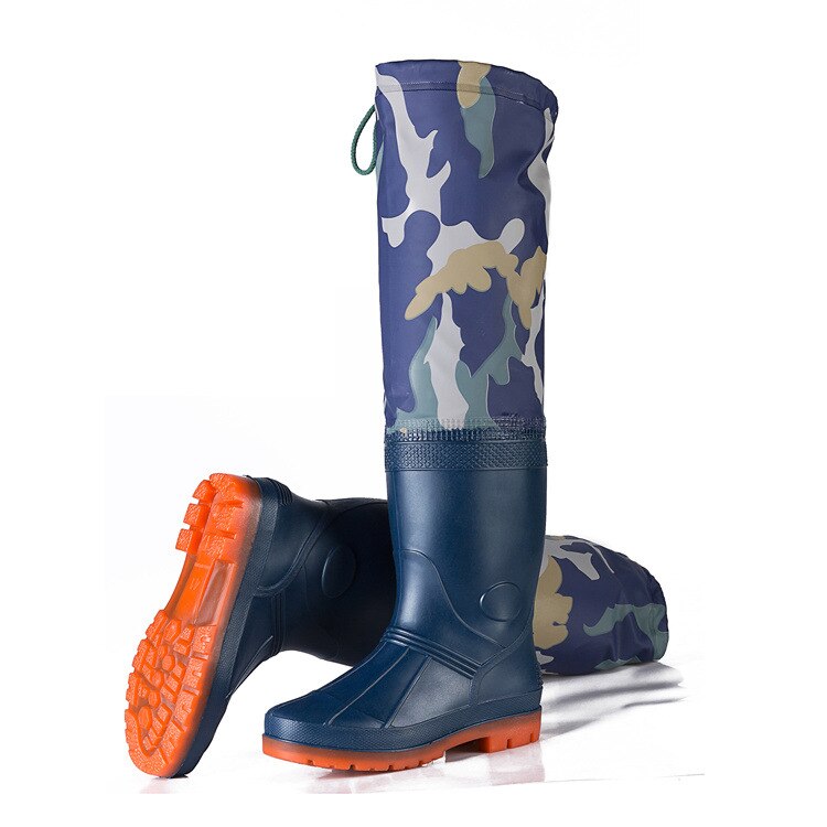 Botas deslizantes extraaltas para hombre, resistentes al desgaste, Protección Laboral, zapatos de agua gruesos, para lavado de coches, pesca, botas de goma informales
