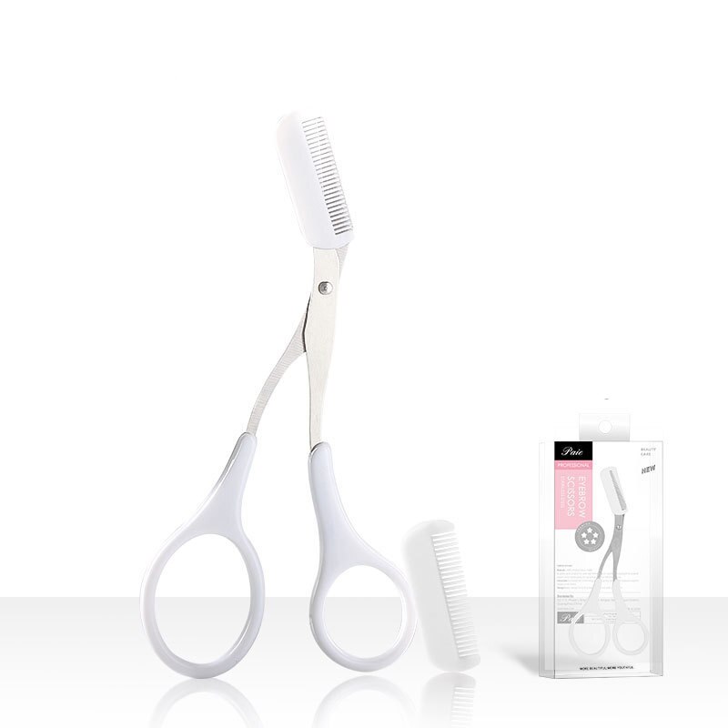 Wenkbrauw Make-Up Scheermes Wimper Haar Schaar Met Wenkbrauw Kam Clips Vormgeven Schoonheid Wenkbrauwen Professionele Wenkbrauw Trimmer: white box