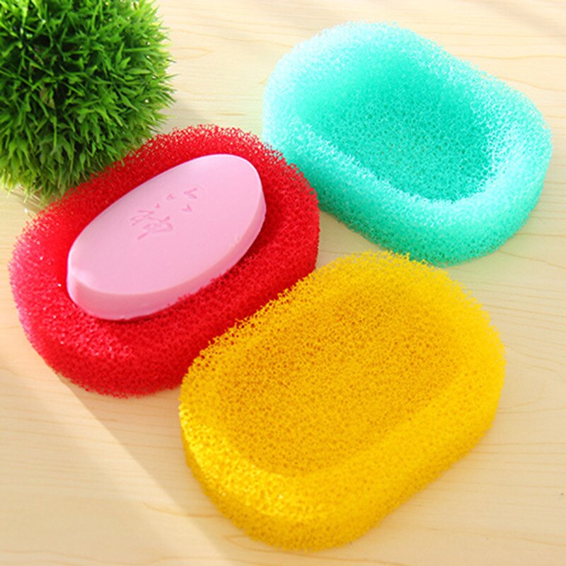 1Pc Draining Sponge Soap Dish Plate Bathroom Soap Storage Boxes Kitchen Tub Sponge Soap Holder Rack for Washroom