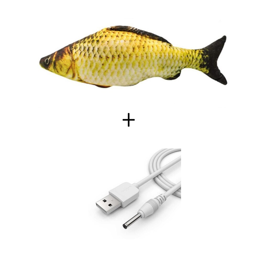 Elektronische Bewegen Angeln 3D Fisch Elektrische USB Lade Simulation Fisch Spielzeug für Pet Spielen Spielzeug katze liefert Baby Spaß spielzeug: G 30cm