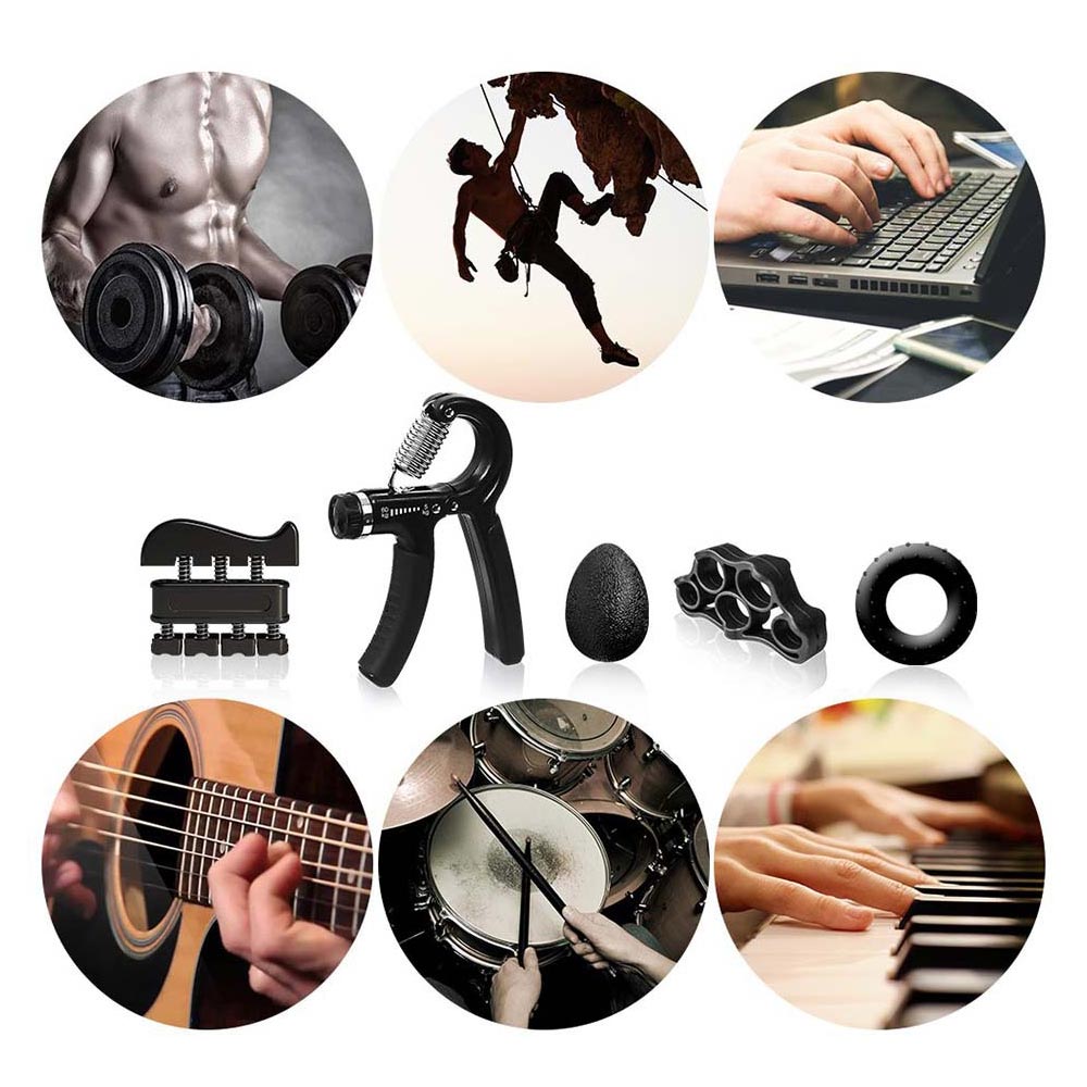5Pcs Hand Grip Sets R-Shape Hand Trainer Sports Strength Exercise Strengthener Gripper Spring Finger Pinch Carpal Expander