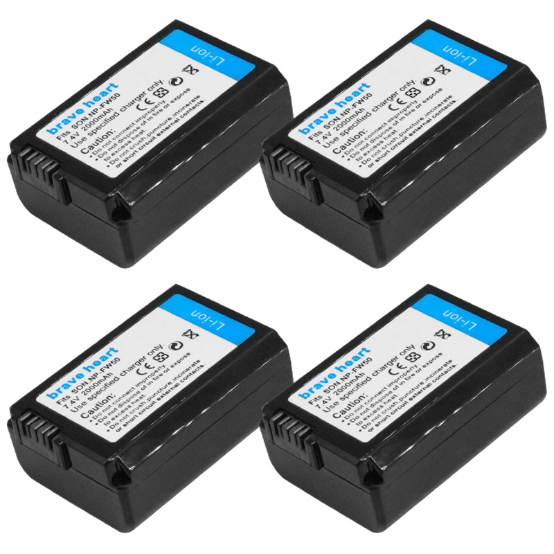 4x batterie Bateria NP-FW50 NP FW50 batteria per Sony A6000 A6400 A6500 A6300 A7 A7II A7RII A7SII A7S A7S2 A7R