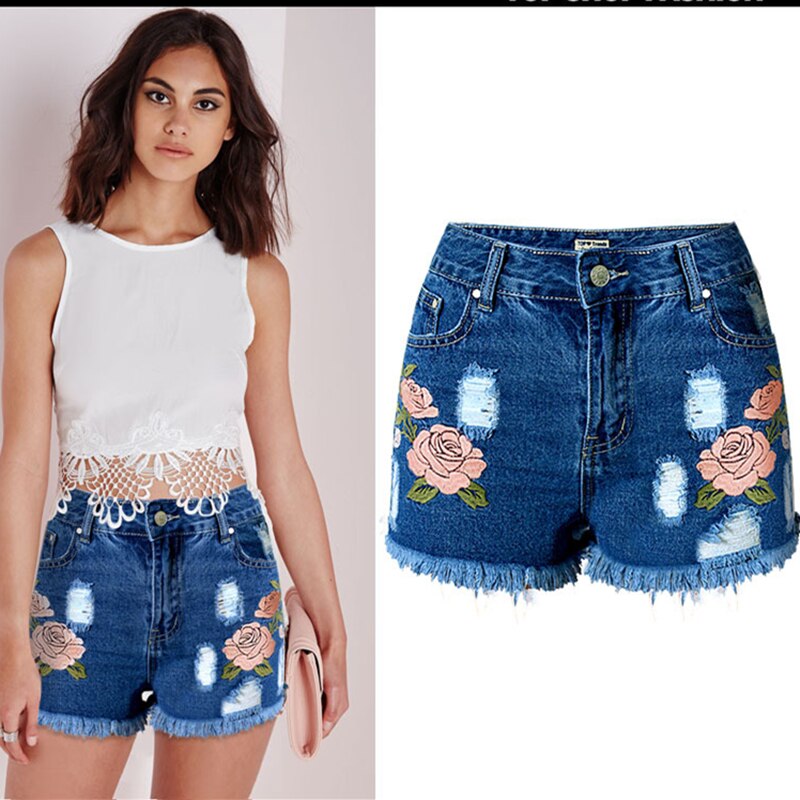 Pantalones cortos de jeans agujero mujer Pantalones cortos ajustados vaqueros para mujeres vaqueros mujer jean denim Pantalones cortos pantalón jean femme