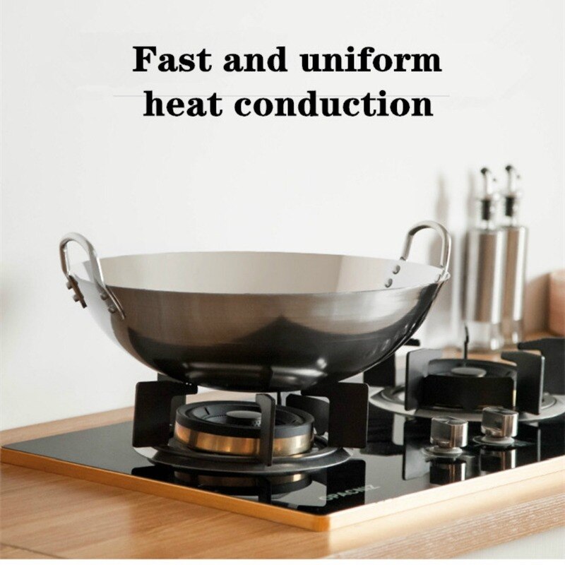 Pan 38cm 40cm Thicken Wok Pans Home Garden Non-stick Skillet Stainless Steel Pan Gas Stoves Frying Pan Pancake Pan Cooking Pot