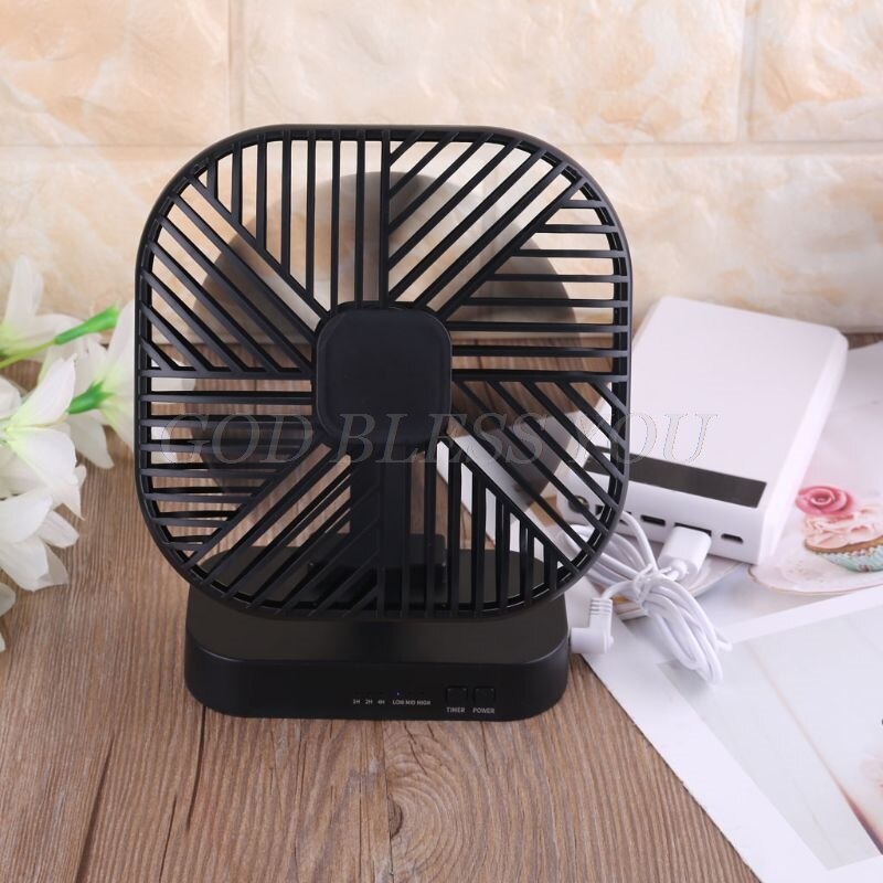 Magnetic USB Fan USB or AA Battery Powered Desk Fan with 3 Speed Timing Function