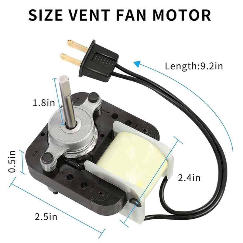 Bathroom Exhaust Vent Fan Motor Complete Kit Universal Replacement Parts For Broan Nutone C01575, 50 CFM, 120V Uppco US Plug