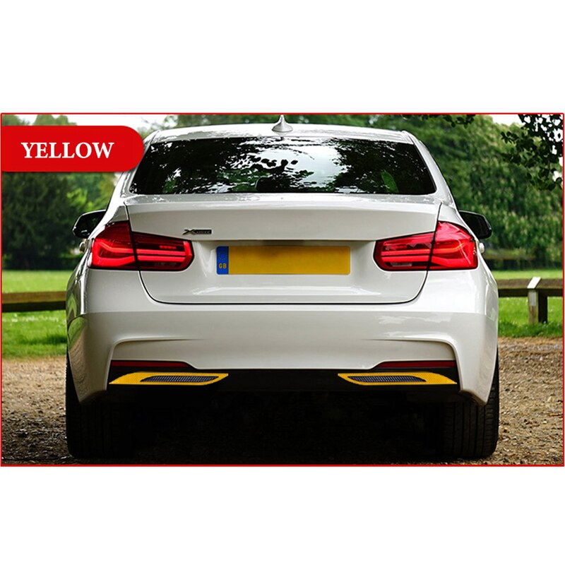 Bande réfléchissante 3D Anti-Collision pour voiture | 2 pièces, bandes Anti-Collision en Fiber de carbone, bande d'avertissement de sécurité, autocollants réfléchissants pour décor