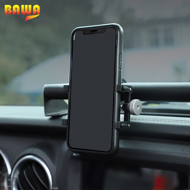 BAWA GPS Fixed frame For Jeep Gladiator JT + Car Mobile Phone Support Holder Accessories For Jeep Wrangler JL +