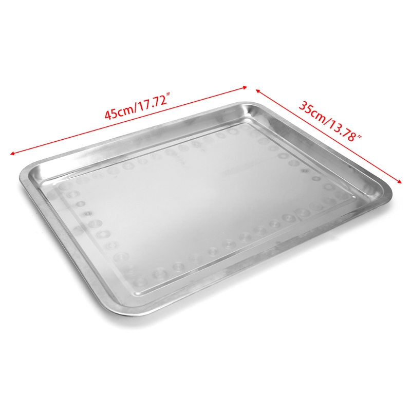 Bandeja Rectangular de acero inoxidable para barbacoa, bandeja de pescado a la parrilla, contenedor de comida para barbacoa