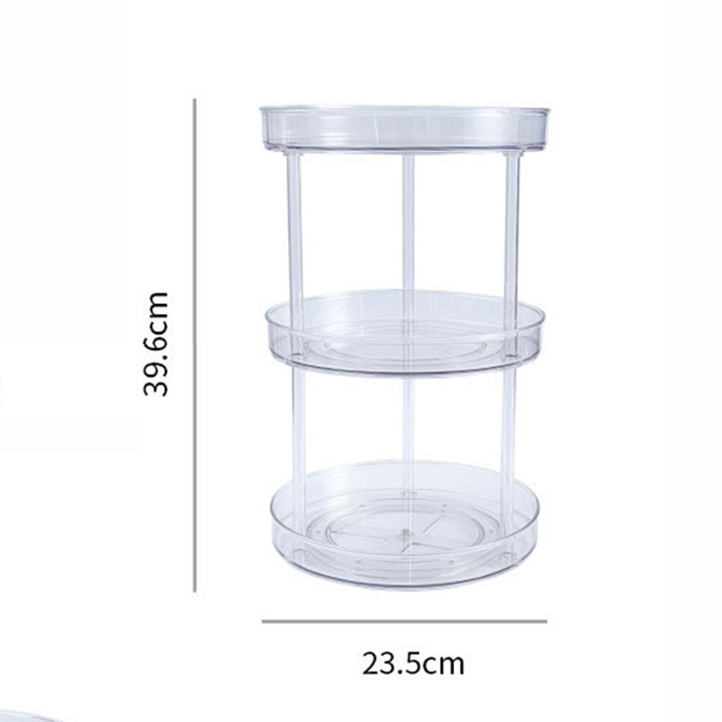 Round Rotating Condiments Storage Rack Double-Layer Condiments Turntable Spice Container Kitchen Supplies Organizer Storage Rack: small three-story