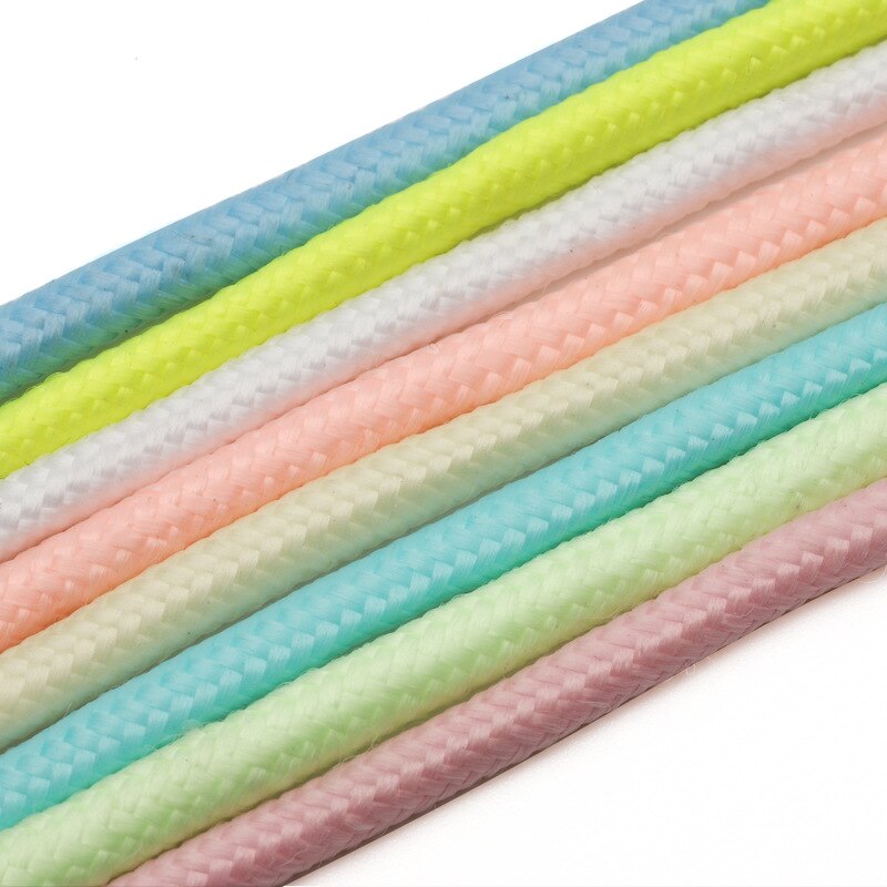 1 Paar Ronde Sneakers Schoenveters Lichtgevende Schoenveters Canvas Veters Glow In De Donkere Nacht Kleur Fluorescerende Schoenveter 80 Cm