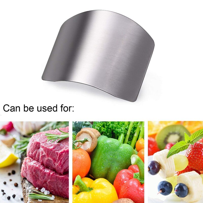 WSFS 4 Pack Stainless Steel Finger Guard Finger Protector Safe Knives Guard Chop Safe Slice Kitchen Tool For Dicing and Slic