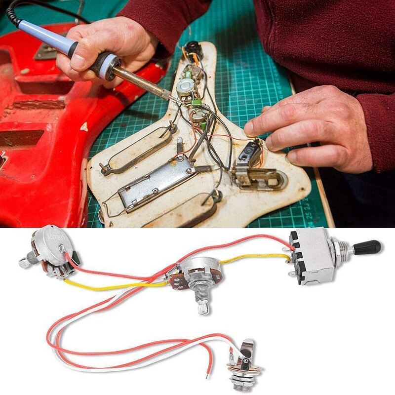 Guitar Wiring Harness Prewired 3 Way Toggle Switch for LP Electric Guitar with 2 Humbuckers for Les Paul Guitar