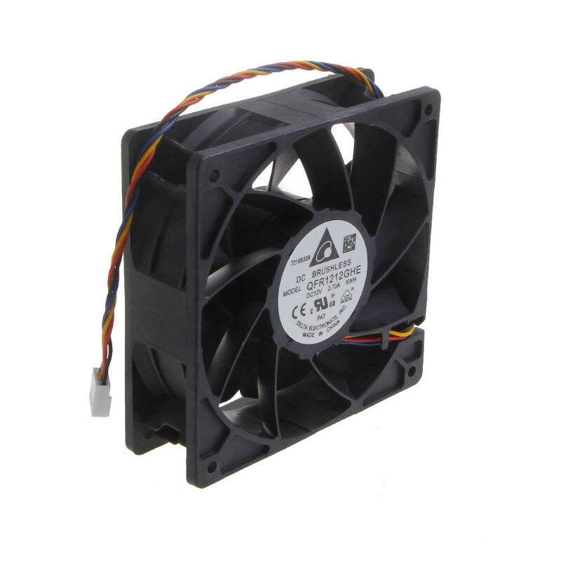 DC Brushless CPU Server Fan 12x12x3.8cm 210CFM 6000RPM 4Pin 4Wire PWM Automatic Temperature Control Cooler by QFR1212GHE