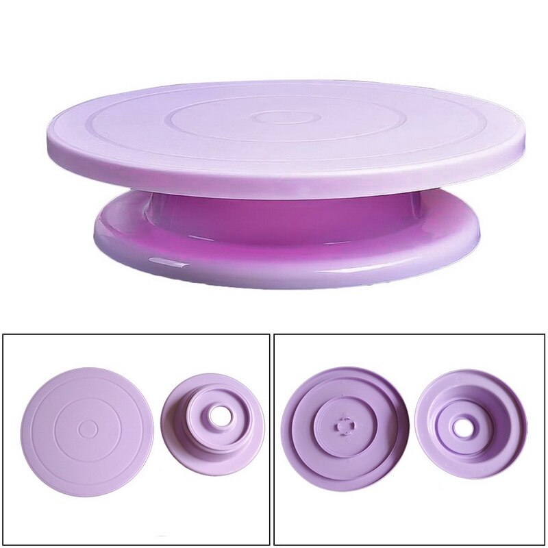 Plato giratorio de plástico antideslizante para decoración de tartas, soporte giratorio para decoración de tartas, placa de mesa giratoria para cocina, herramienta para hornear Pan DIY, 1 Uds.