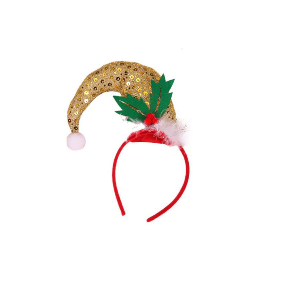 Lijst kerst haarband kerst schijf hoogtepunten gebogen hoed haarband kerst hoofddeksel: Goud