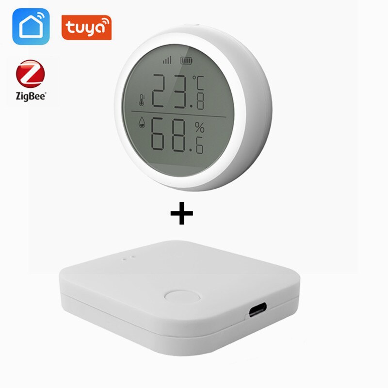 Tuya ZigBee Smart LCD Humidity Temperature Thermometer Sensor Room Indoor Hygrometer Meter Smart Temperature Control System