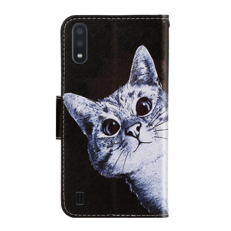 Leather Flip Case Op Voor Samsung Galaxy A01 Case Na Voor Samsung A01 Cover Galaxy Een 01 A015F Funda Portemonnee card Slots Telefoon Case
