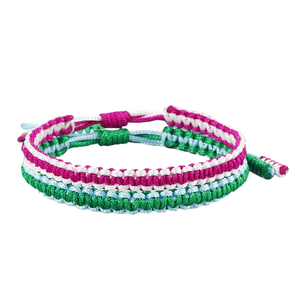 2 Stks/set Vrouwen Geweven Armband Bohemian Katoenen Touw Gevlochten Armbanden Voor Mannen Liefhebbers Beste Vriend Kinderen Geluk Sieraden: style 18