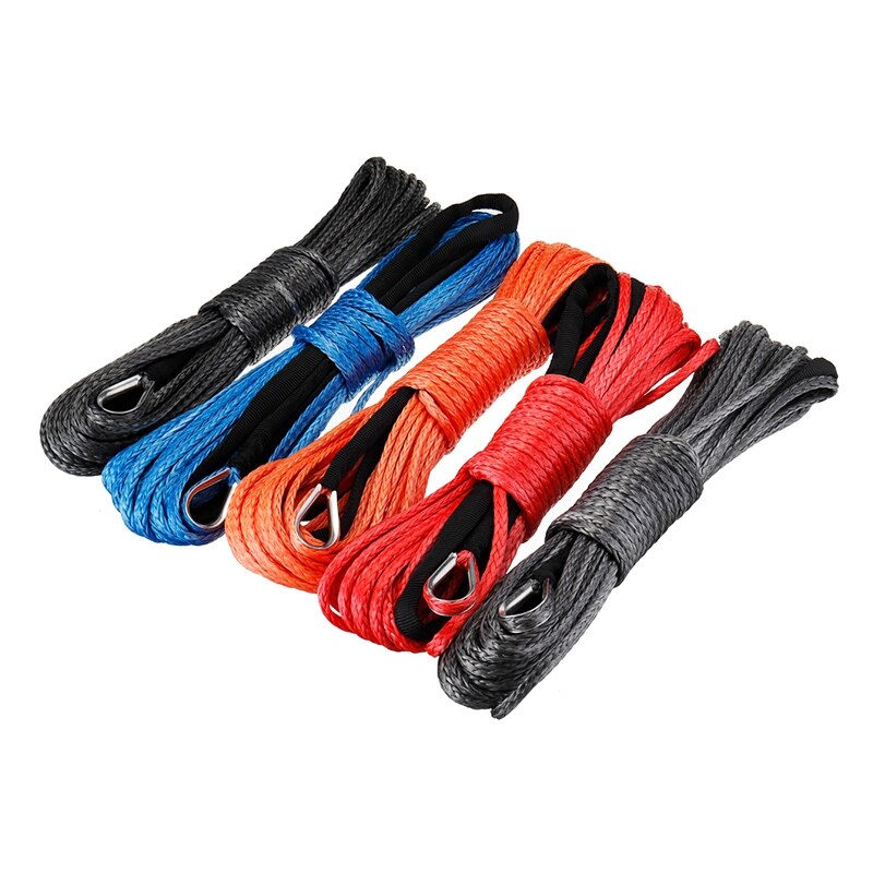 15m * 5mm Traktion Winde Seil Kabel Synthetische Faser 7000lbs Mit Mantel Auto Waschen Und Wartung Seil Für ATV UTV aus-Straße