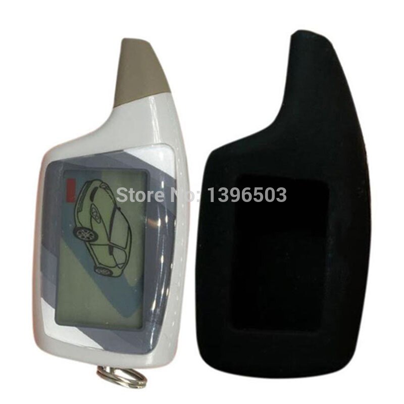 M5 LCD Afstandsbediening Sleutelhanger + Silicone Key Case Voor 2-Way Auto Alarm Systeem Fob Scher-khan m5 Scher Khan Magicar 5 Sleutelhanger