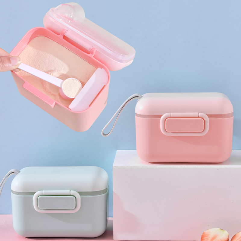 Draagbare Babyvoeding Opbergdoos Bpa-vrij Babyvoeding Feeder Baby Melkpoeder Doos Peuter Snacks Container voeden Lepel