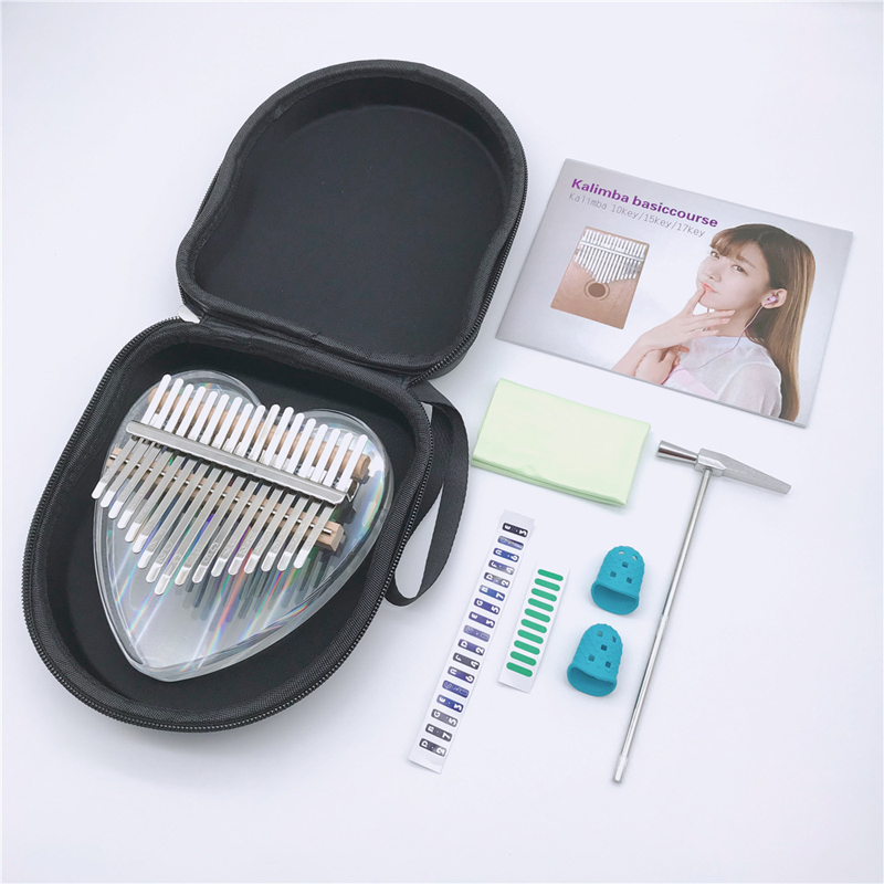7 / 17 Toetsen Kalimba Acryl Transparante Regenboog Duim Piano Vinger Piano Voor Beginners Mannelijke Vrouwelijke Toetsenbord Instrumenten: 17 key heart