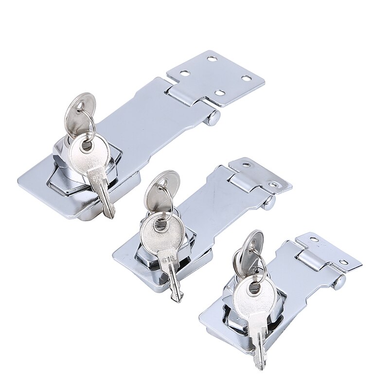 50/75/100mm Lock Cylinder Hasp Copper Core Self Locking Security Staple for Shed Cupboard Drawer Door Locker