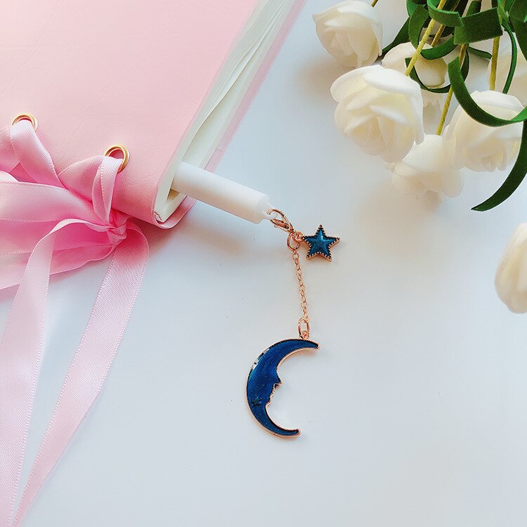 1 Pcs Sterrenhemel Ster Maan Hanger Gel Pen Kawaii Stationair 0.38mm Zwarte Inkt Leuke Pen Papelaria School levert